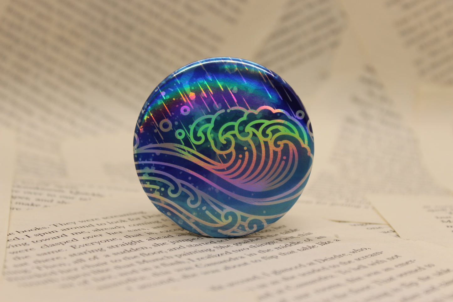 Hydrokinetic Ability Button Pin | Keeper of the Lost Cities Inspired Badge | Holographic Bookish Pin (Copy) (Copy) (Copy)