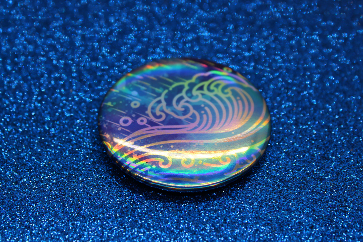 Hydrokinetic Ability Button Pin | Keeper of the Lost Cities Inspired Badge | Holographic Bookish Pin (Copy) (Copy) (Copy)