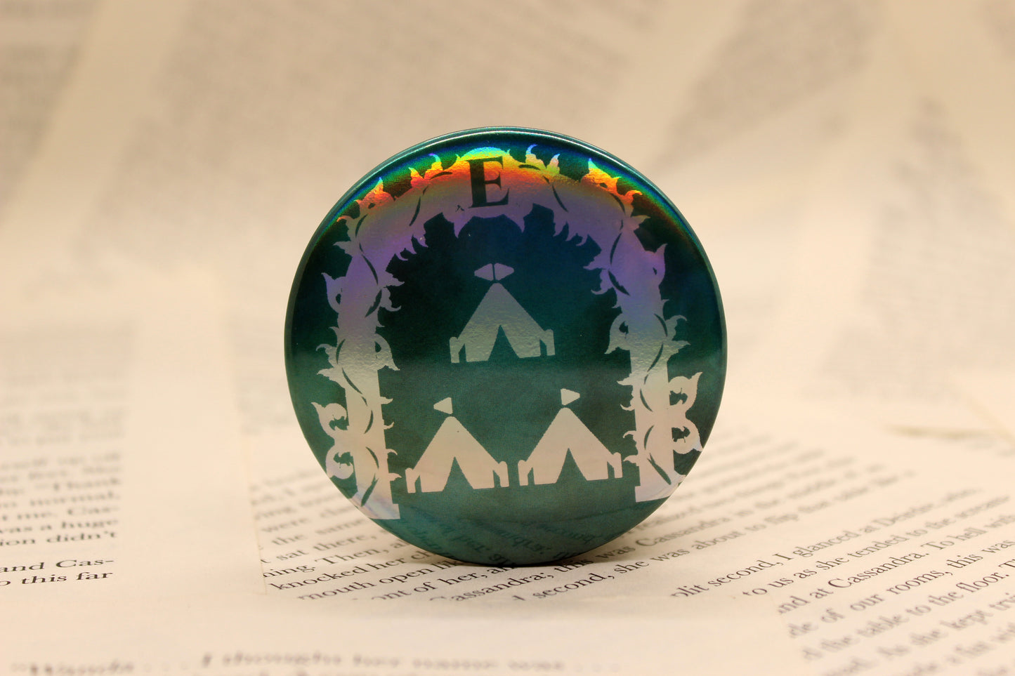 Exillium School Button Pin | Keeper of the Lost Cities Inspired Badge | Holographic Bookish Pin