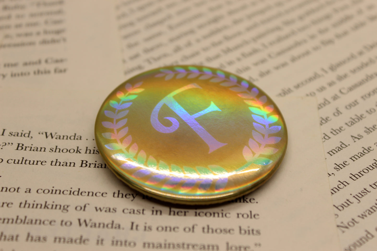 Foxfire Academy Button Pin | Keeper of the Lost Cities Inspired Badge | Holographic Bookish Pin