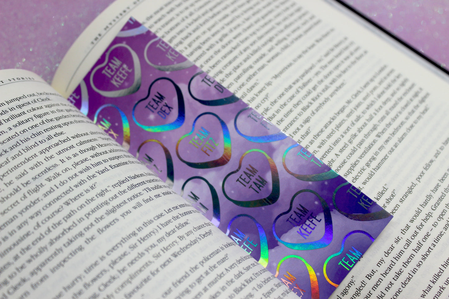 Keeper of the Lost Cities inspired Character Team Hearts Holographic Foil Bookmark | Double-sided bookmark | KOTLC