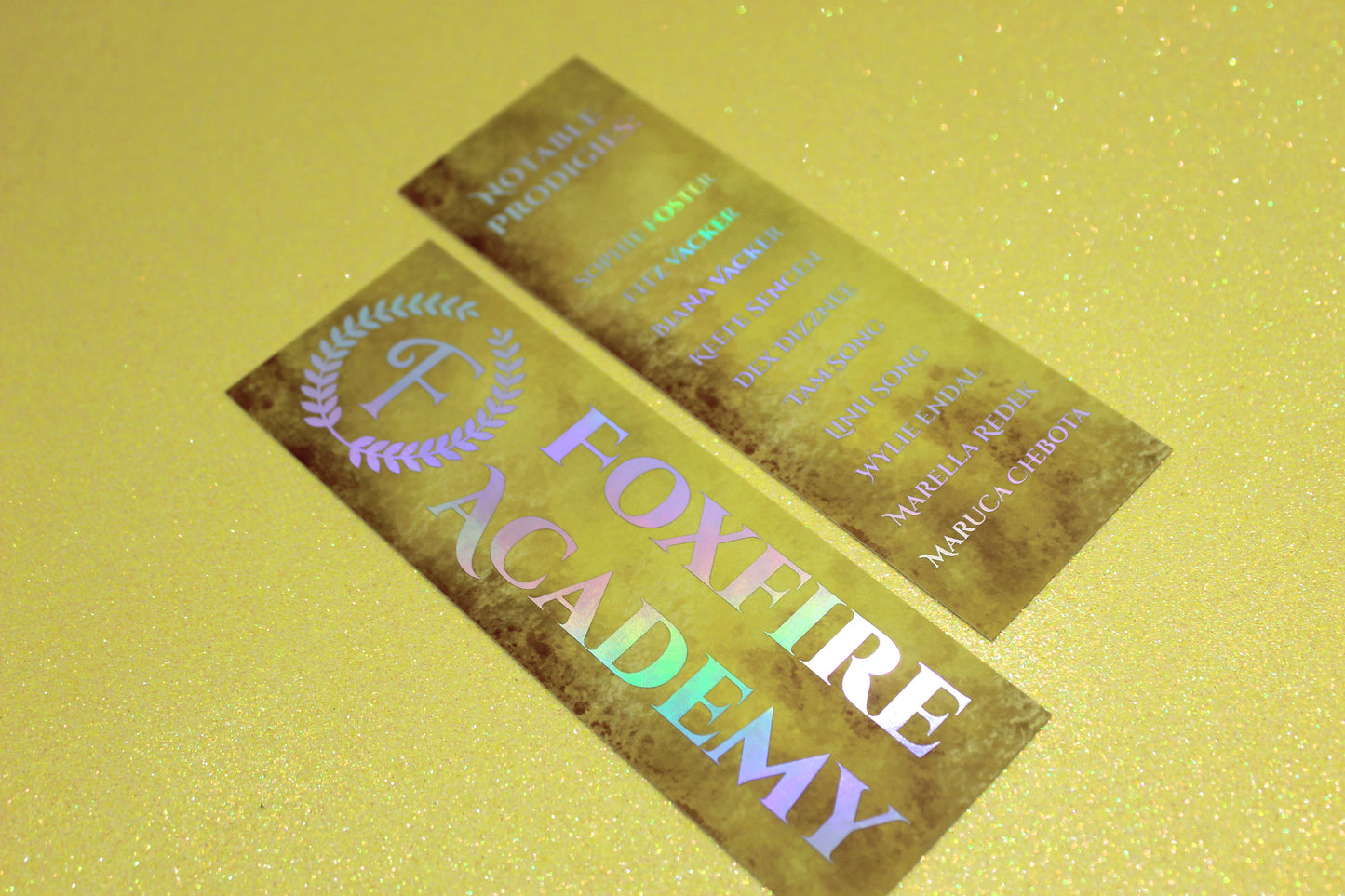 Keeper of the Lost Cities Foxfire Academy inspired Holographic Foil Bookmark | Double-sided bookmark | KOTLC