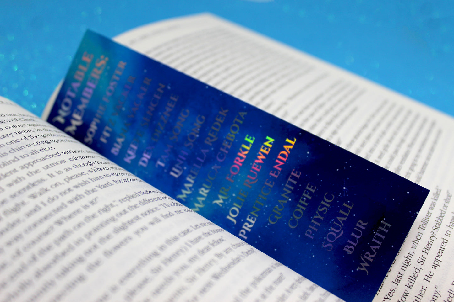 Keeper of the Lost Cities Black Swan inspired Holographic Foil Bookmark | Double-sided bookmark | KOTLC