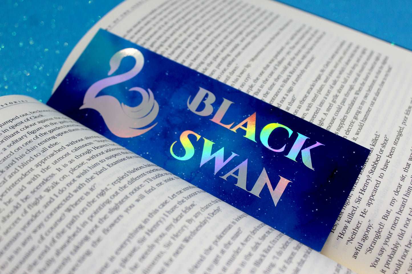 Keeper of the Lost Cities Black Swan inspired Holographic Foil Bookmark | Double-sided bookmark | KOTLC