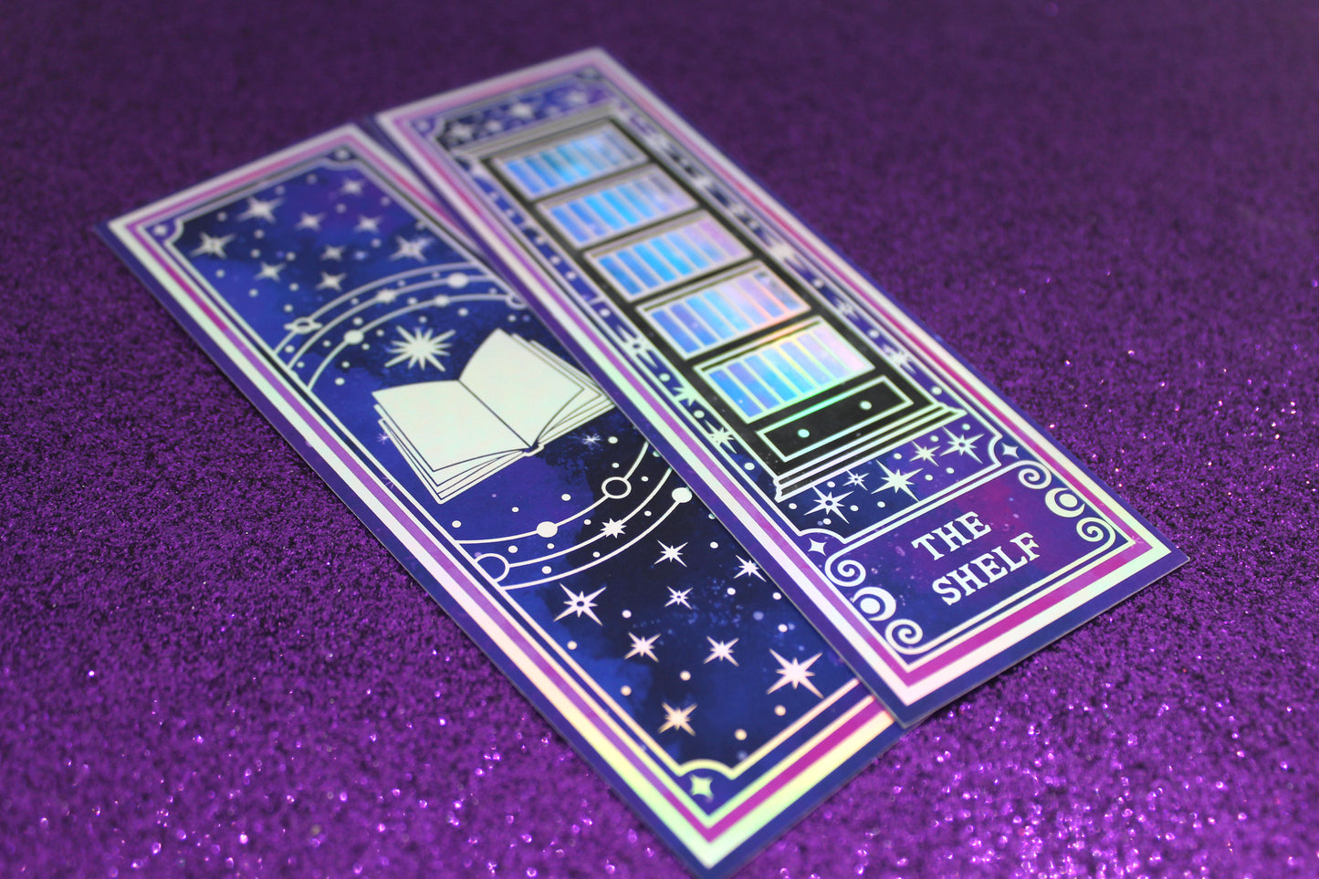 The Shelf Tarot inspired Holographic Foil Bookmark | Double-sided bookmark