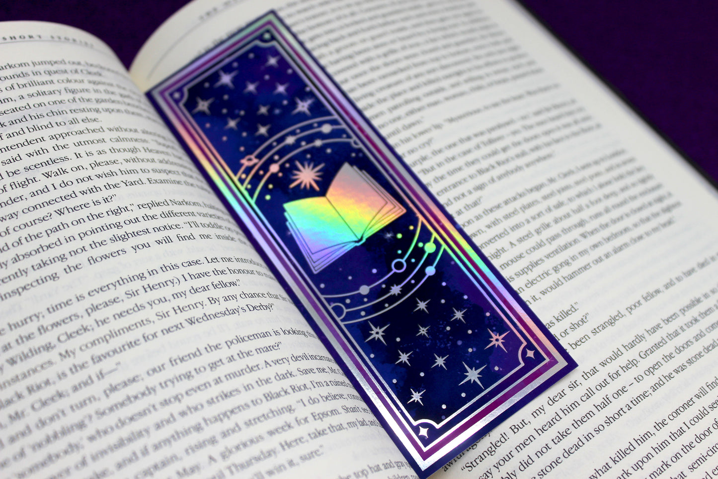 Book Dragon Tarot inspired Holographic Foil Bookmark | Double-sided bookmark