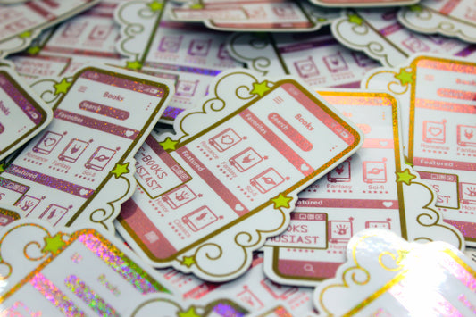 Pink E-Book Reader Sticker | Holographic Vinyl | Bookish Gift