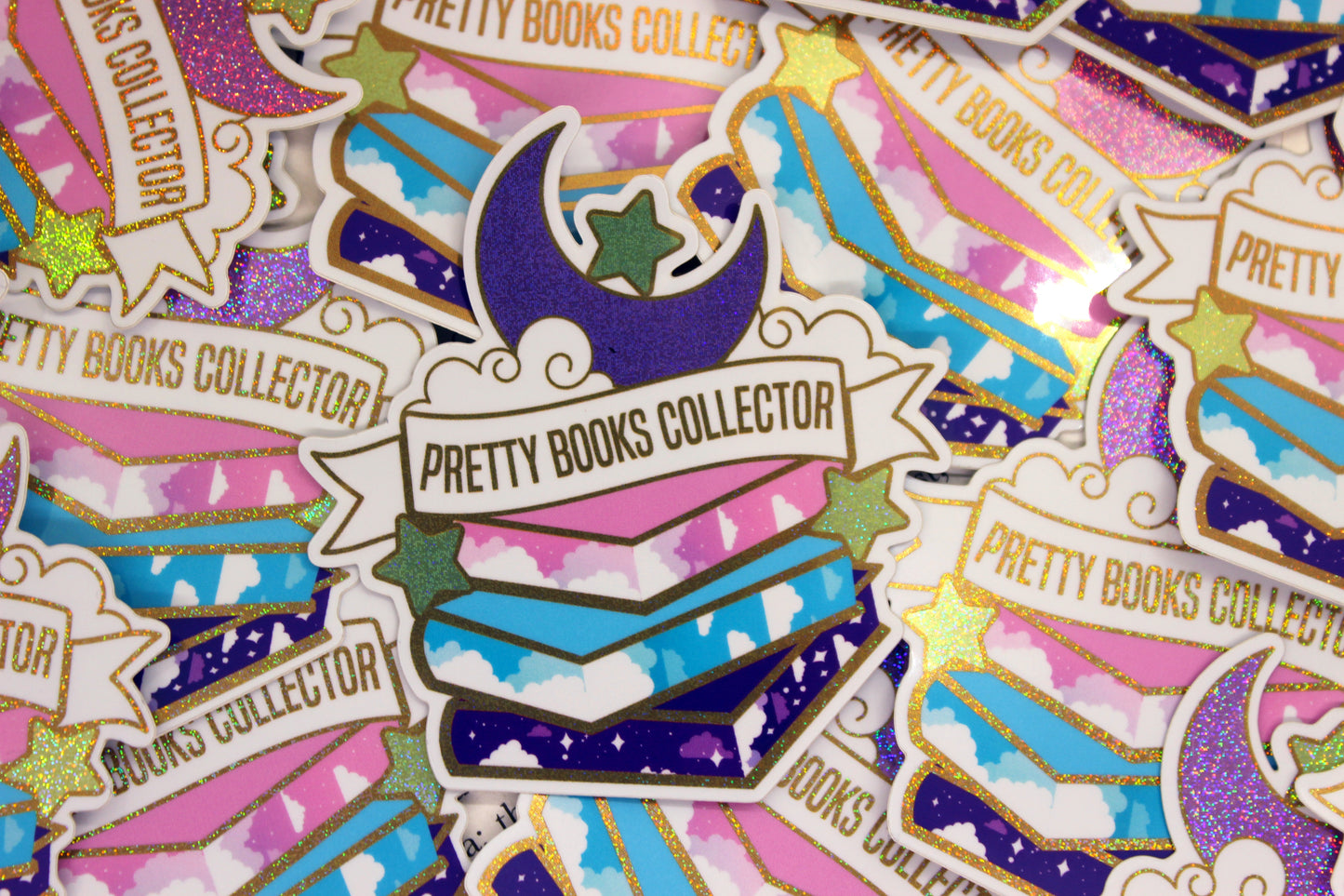 Pretty Books Collector Holographic Vinyl Sticker | Fantasy Reader Gift | Bookish Hoarder