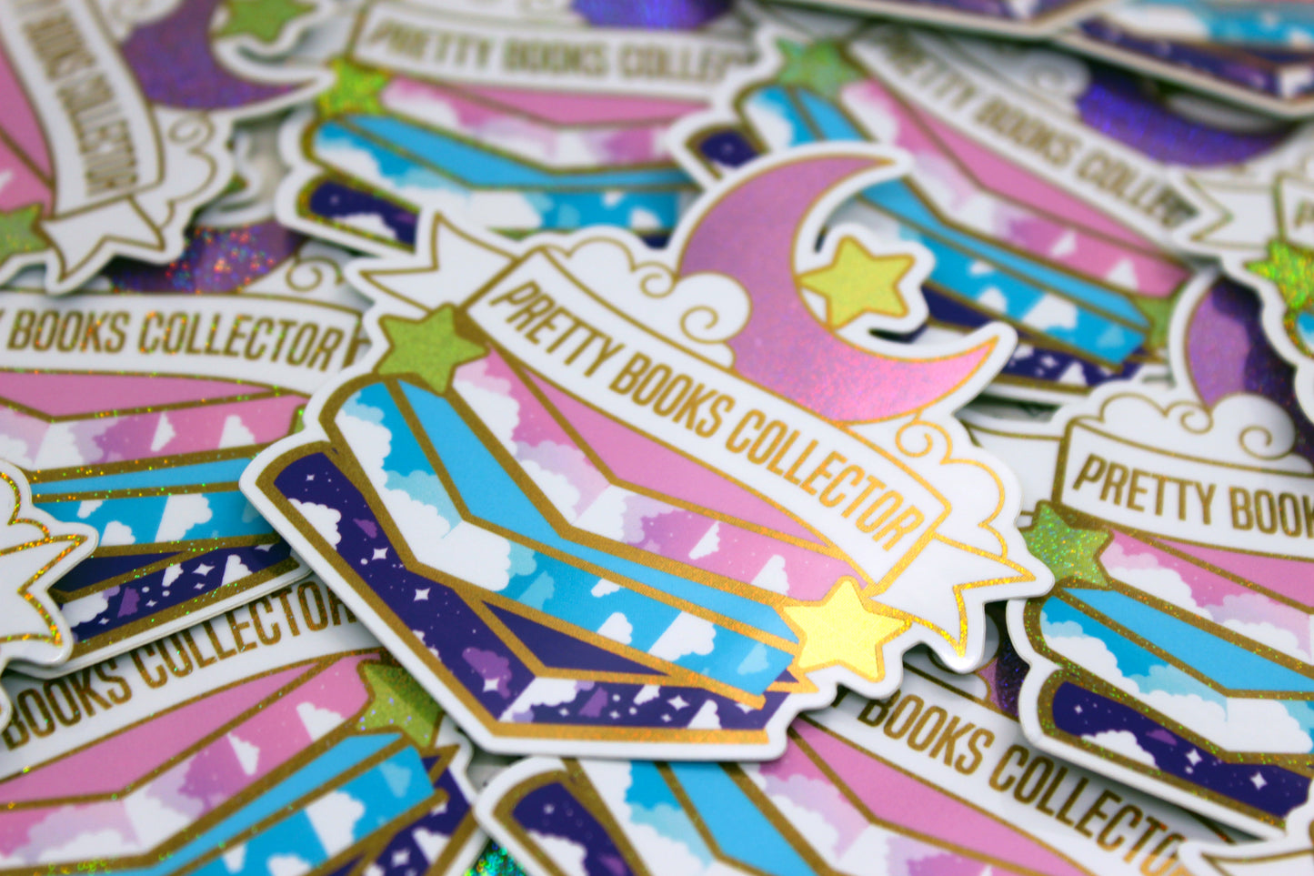 Pretty Books Collector Holographic Vinyl Sticker | Fantasy Reader Gift | Bookish Hoarder