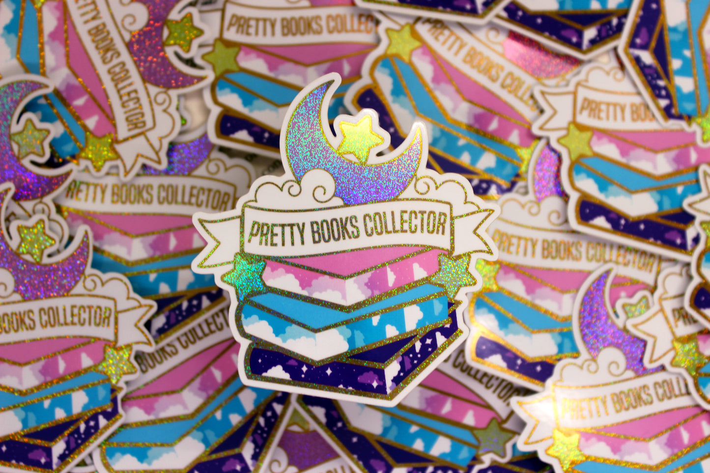 Pretty Books Collector Holographic Vinyl Sticker | Fantasy Reader Gift | Bookish Hoarder