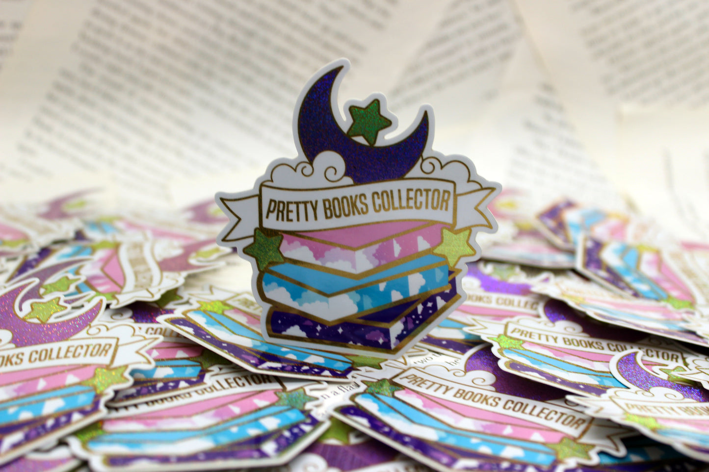 Pretty Books Collector Holographic Vinyl Sticker | Fantasy Reader Gift | Bookish Hoarder