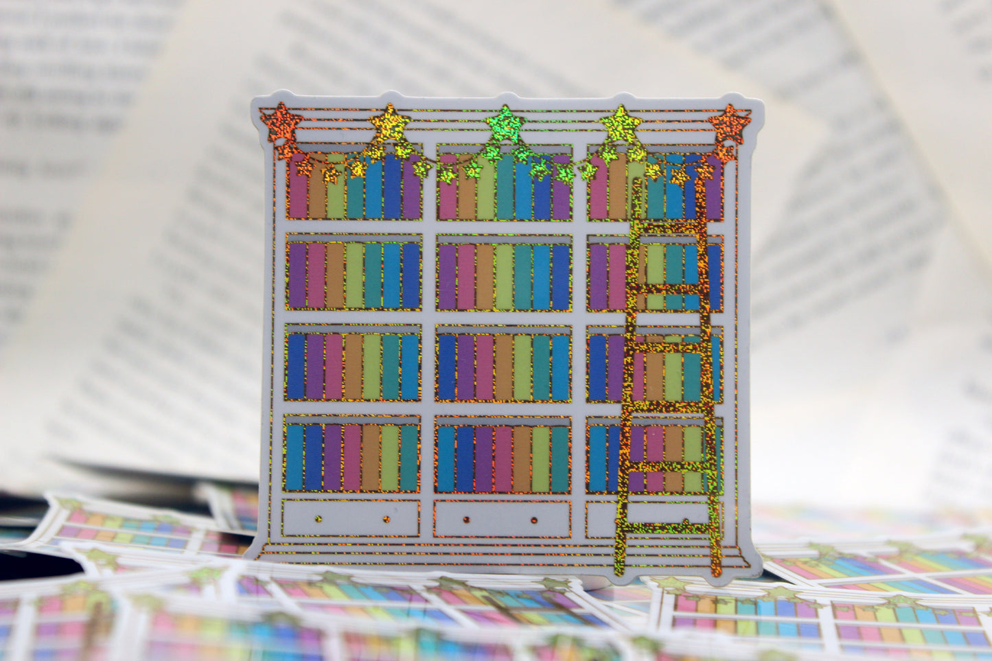 Rainbow Bookshelf vinyl sticker | Book lover | Bibliophile