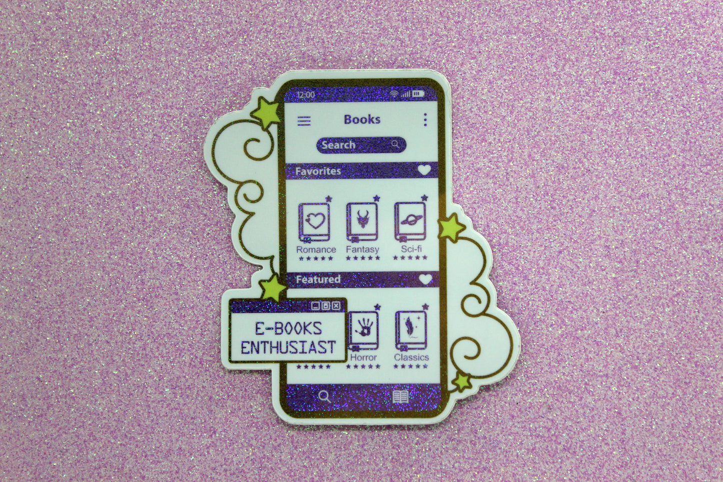 E-Book Enthuasiat Purple vinyl sticker | Book lover | Bibliophile