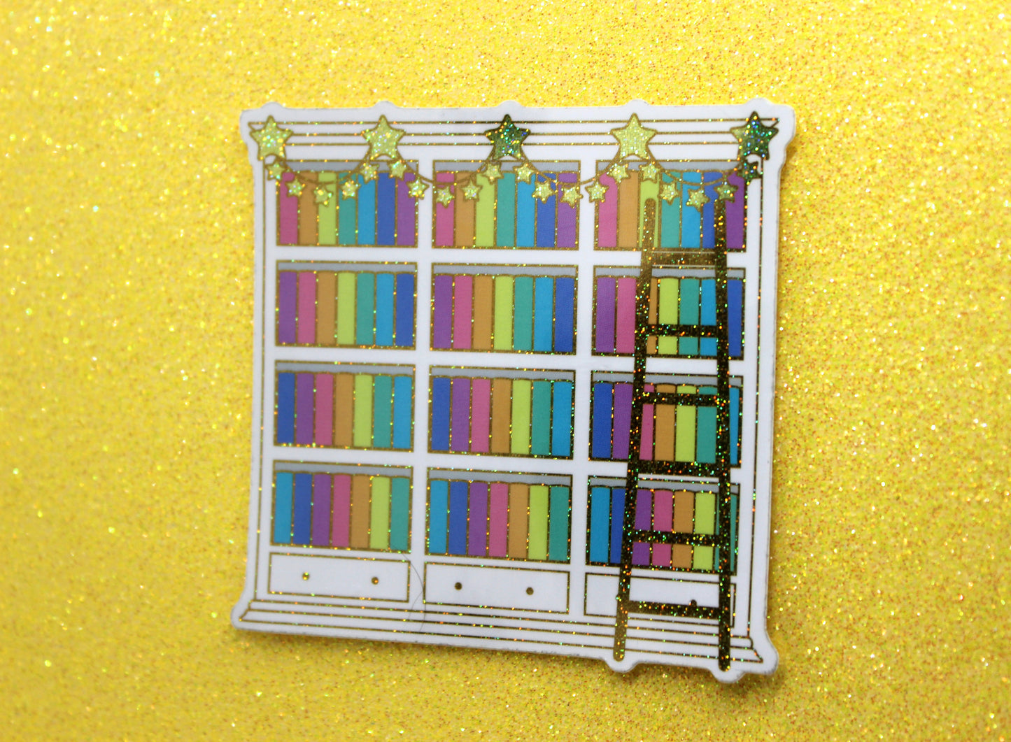 Rainbow Bookshelf vinyl sticker | Book lover | Bibliophile