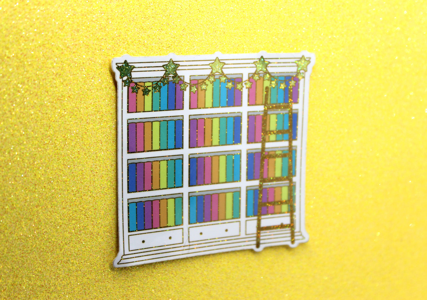 Rainbow Bookshelf vinyl sticker | Book lover | Bibliophile