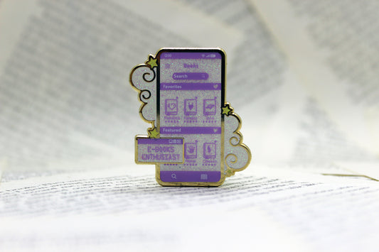 E-Book Enthuasiat Purple hard enamel pin | Book lover | Bibliophile