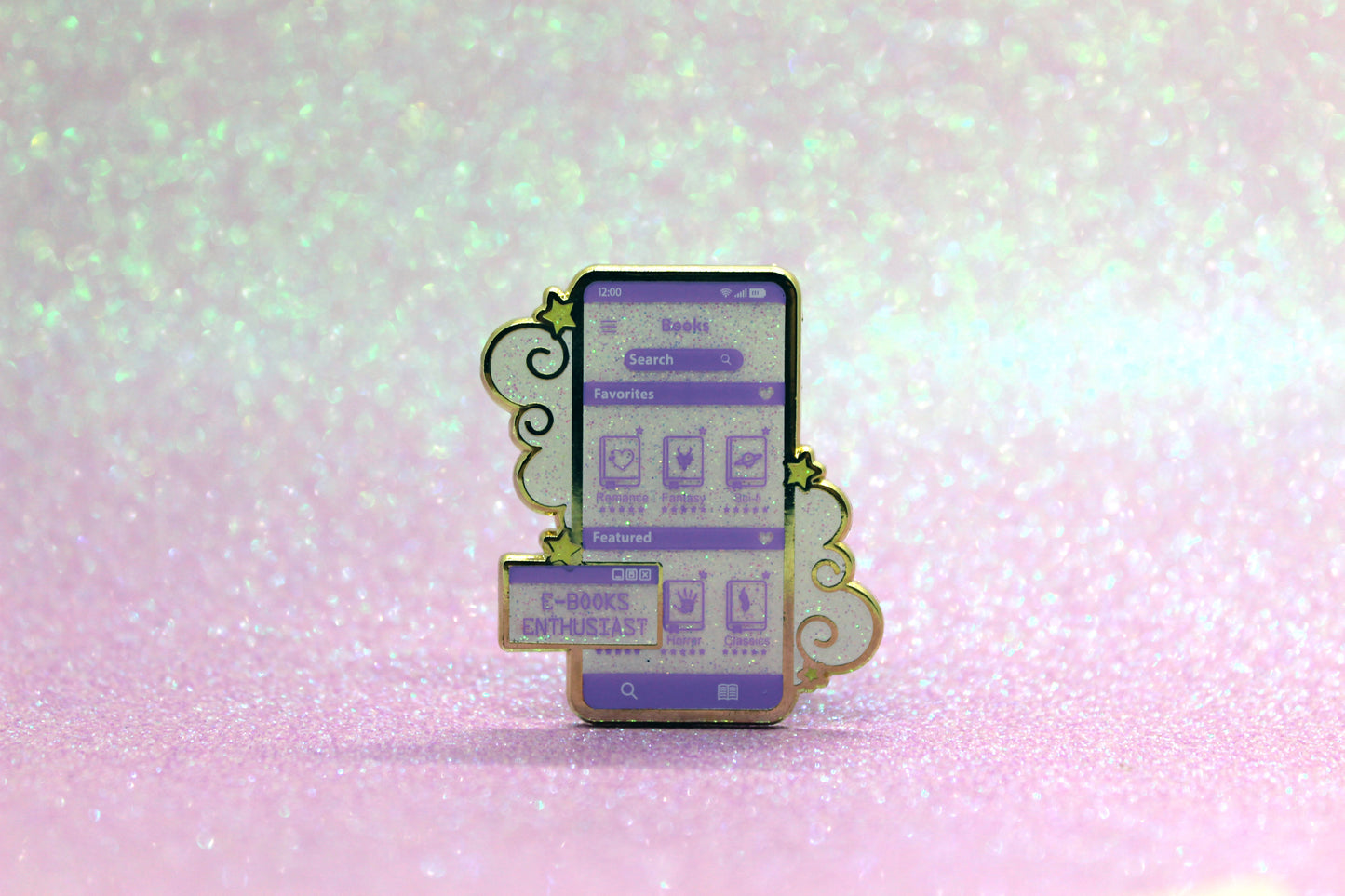 E-Book Enthuasiat Purple hard enamel pin | Book lover | Bibliophile