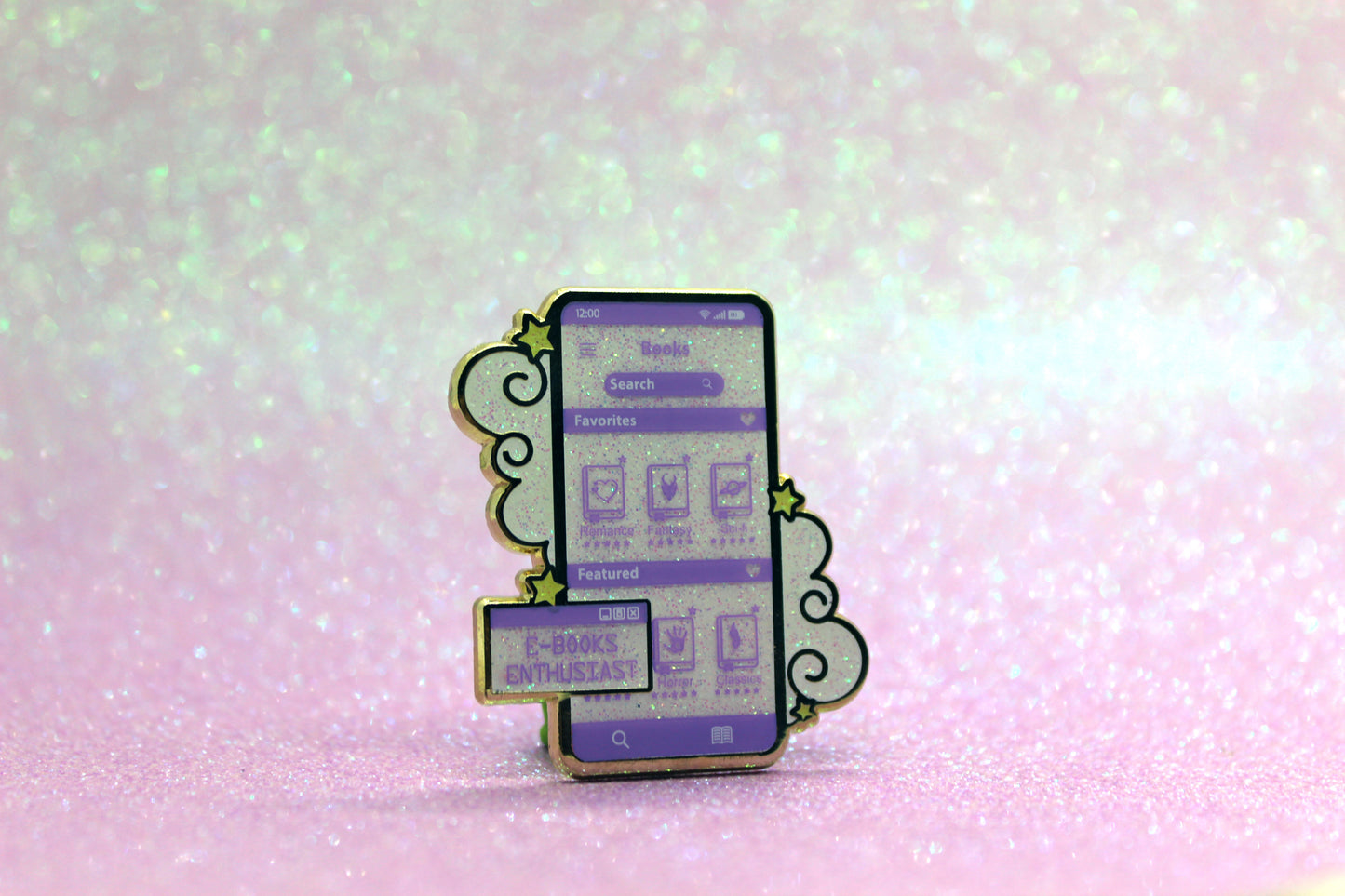 E-Book Enthuasiat Purple hard enamel pin | Book lover | Bibliophile