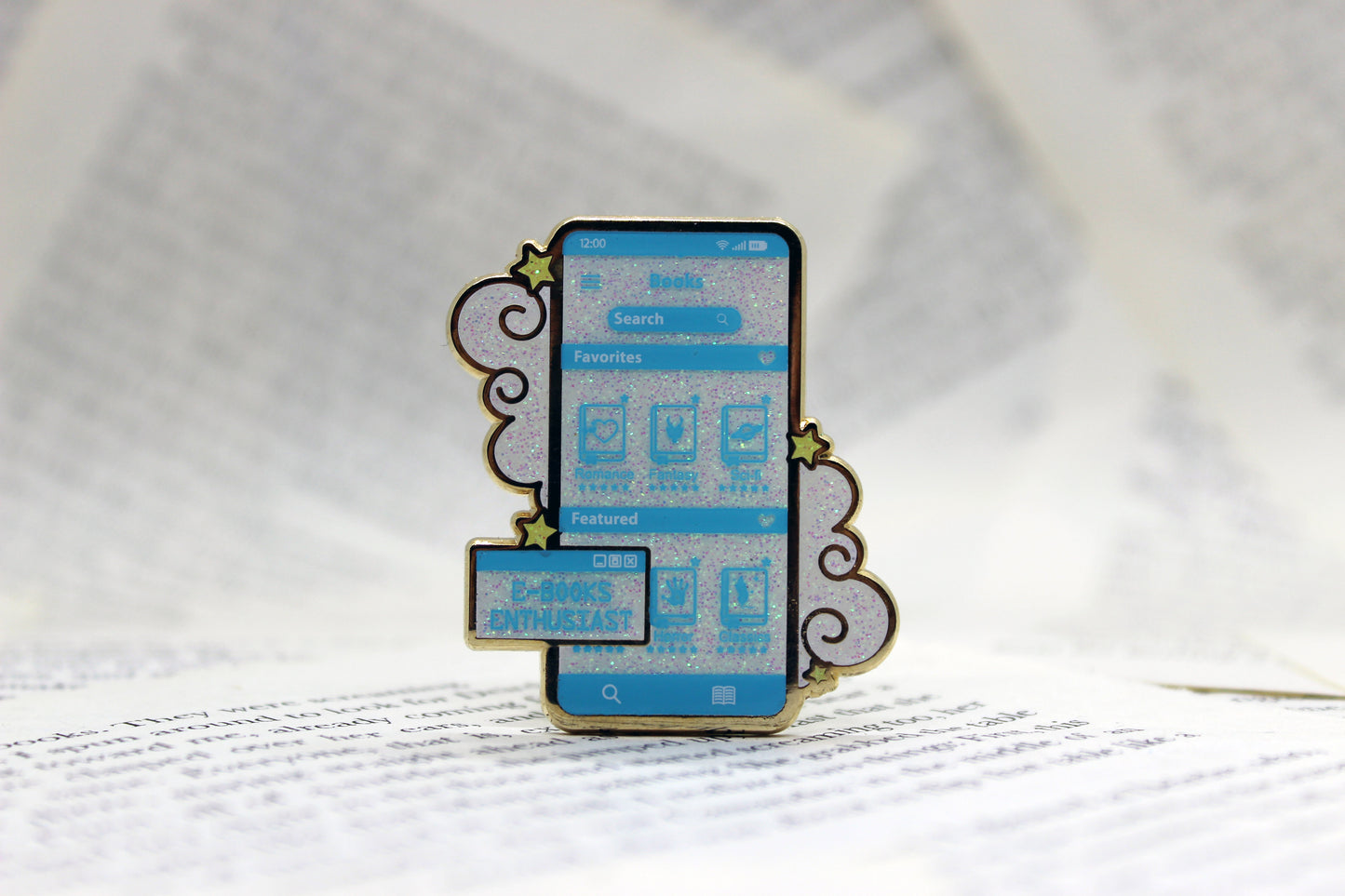 E-Book Enthuasiat Blue hard enamel pin | Book lover | Bibliophile