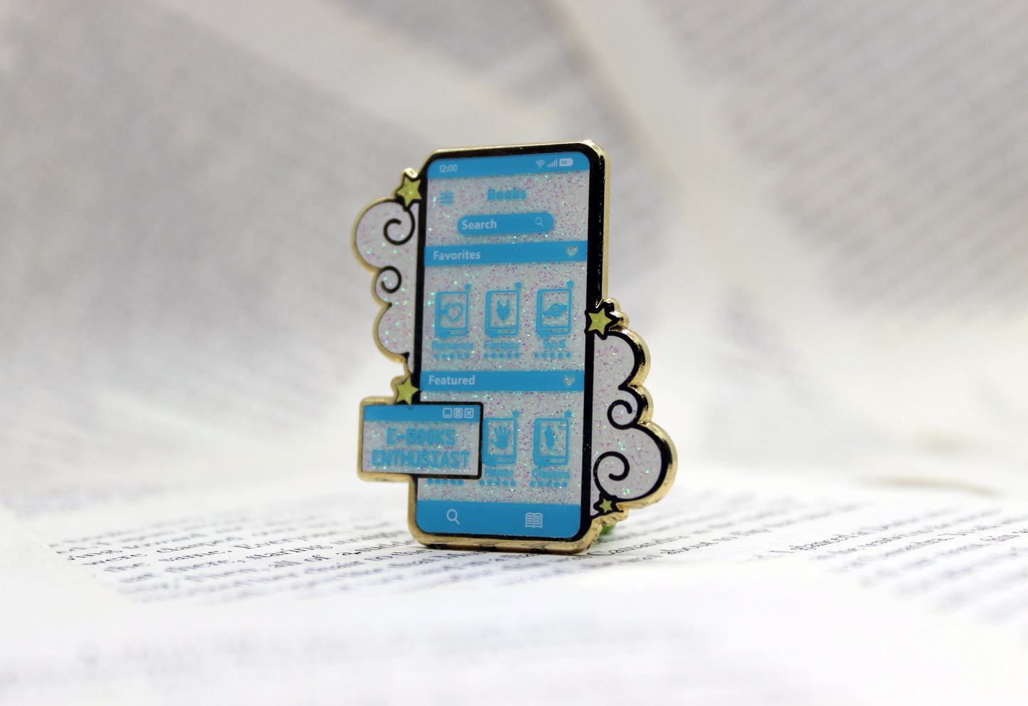 E-Book Enthuasiat Blue hard enamel pin | Book lover | Bibliophile