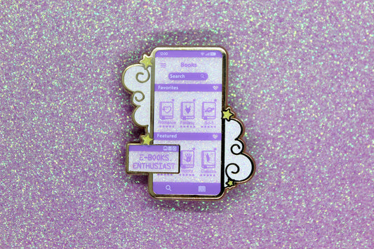 E-Book Enthuasiat Purple hard enamel pin | Book lover | Bibliophile