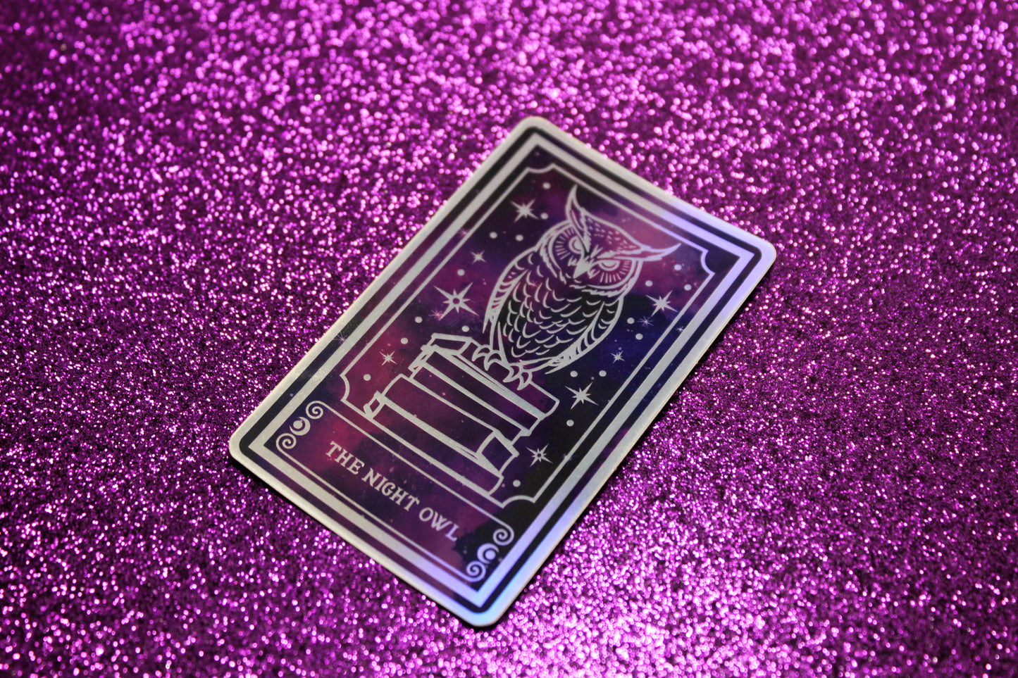 Holographic Owl Tarot Sticker 'The Night Owl' – Book Lover Vinyl Decal