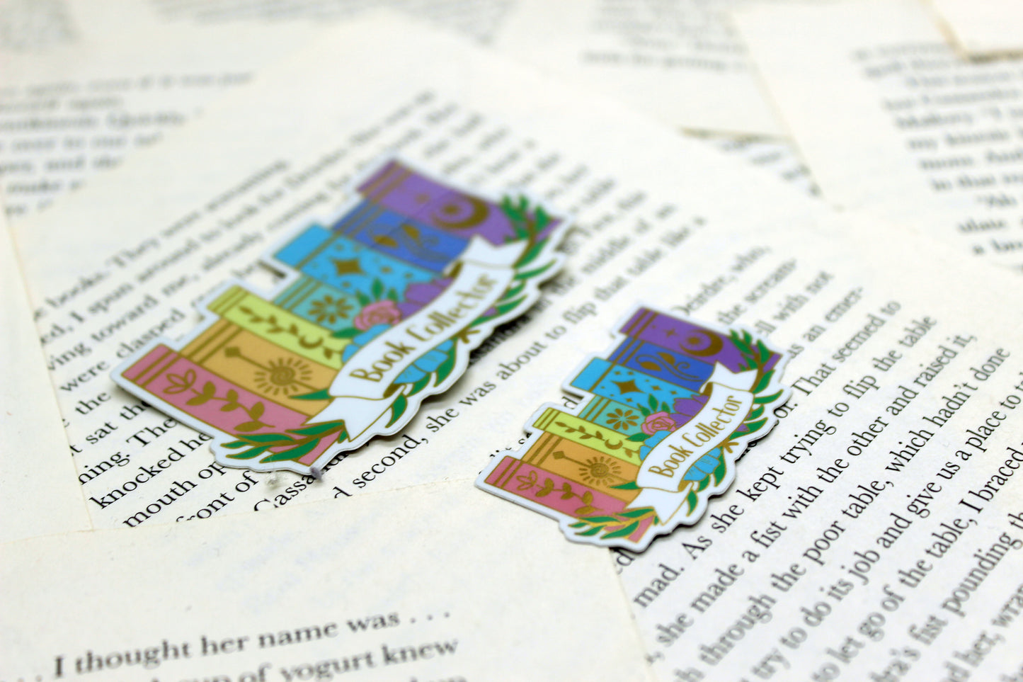 Book Collector Mirror Sticker | Bookish Vinyl Decal | Book Lover Gift