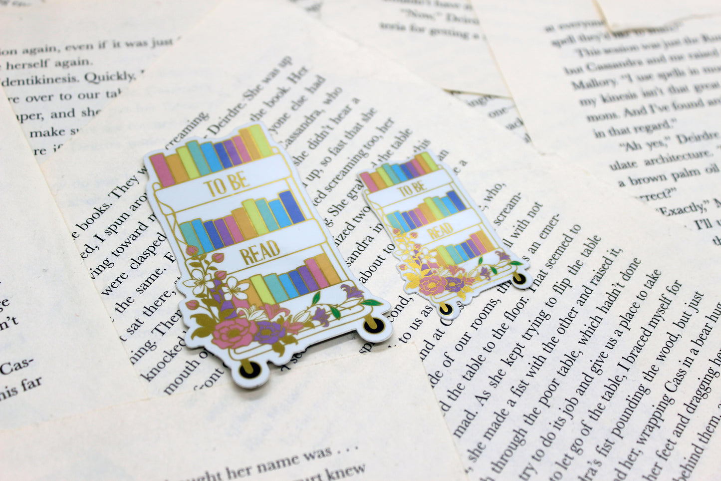 TBR Cart Mirror Vinyl Sticker | Bookish Waterproof Decal | To Be Read