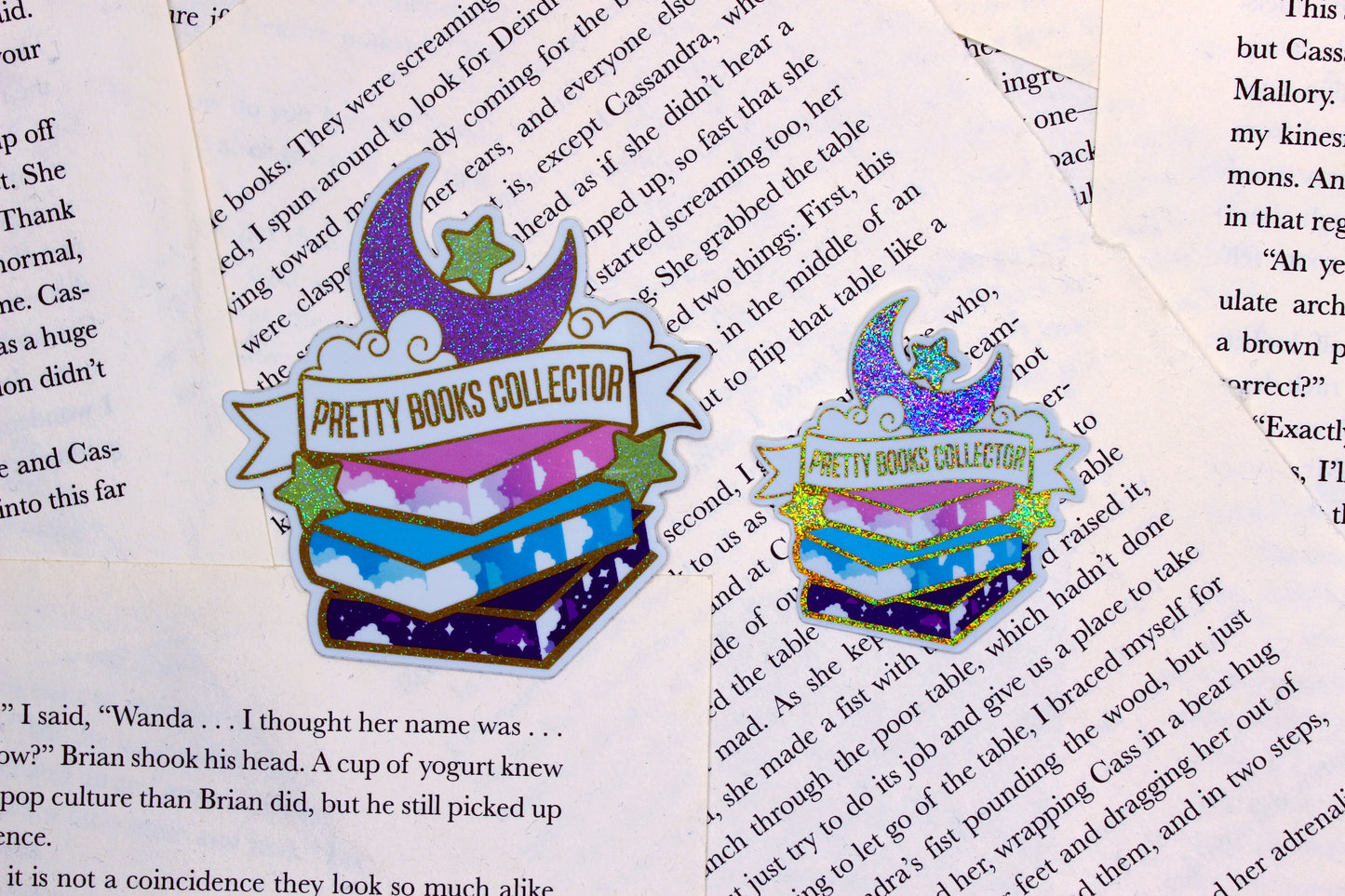 Pretty Books Collector Holographic Vinyl Sticker | Fantasy Reader Gift | Bookish Hoarder