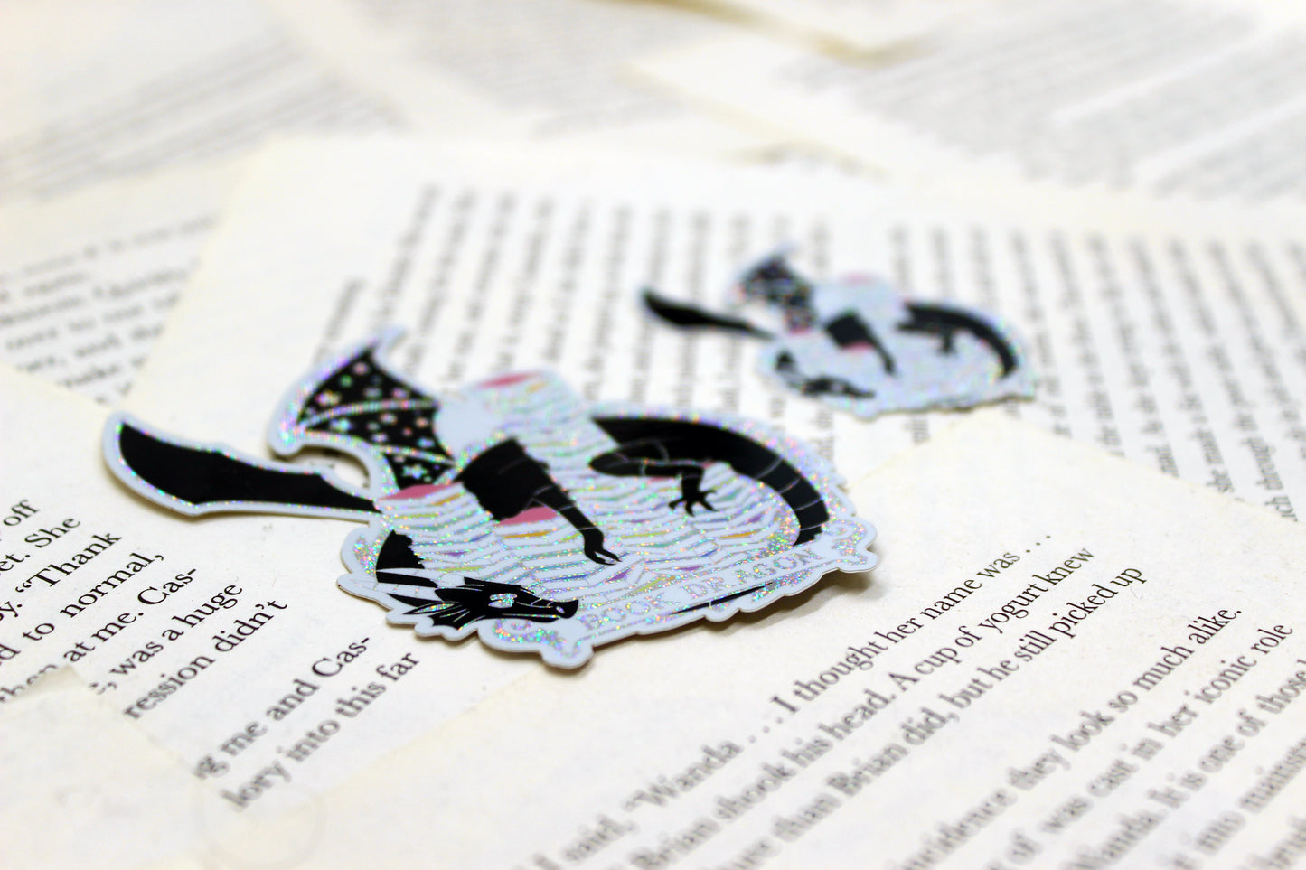 Book Dragon Holographic Vinyl Sticker | Fantasy Reader Gift | Bookish Hoarder
