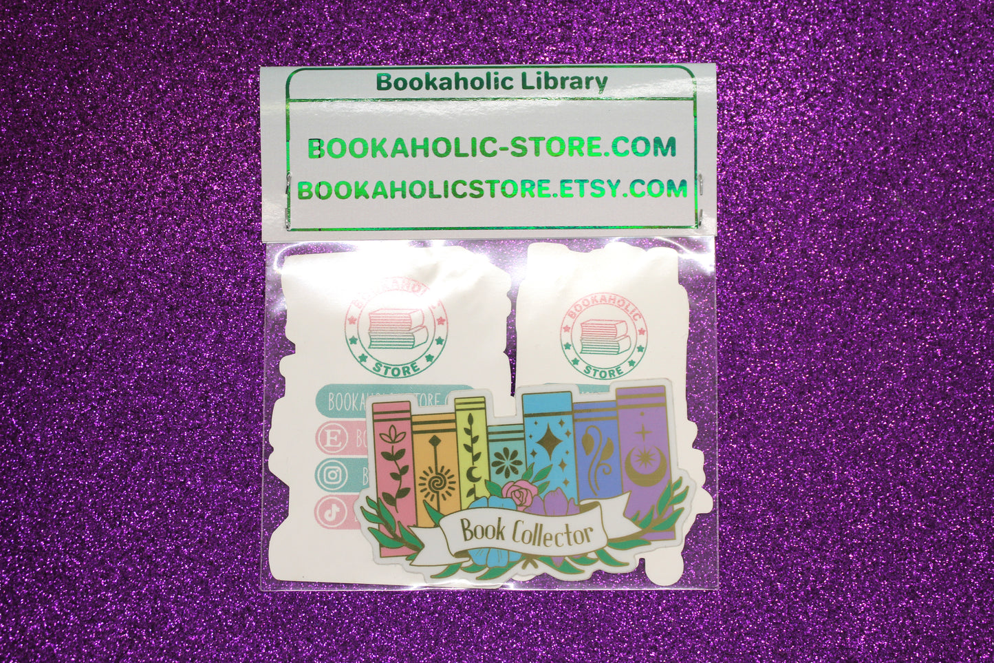 Book Lover Sticker Pack | TBR Cart, Book Genre Stack, and Book Collector | Holographic and Mirror Vinyl Stickers