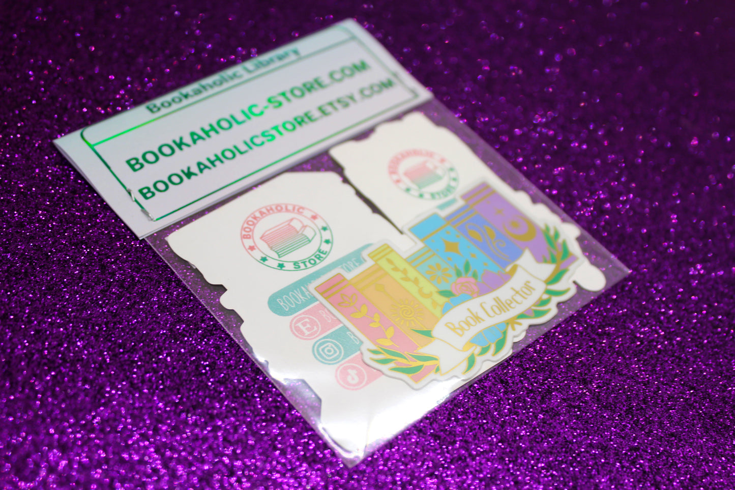 Book Lover Sticker Pack | TBR Cart, Book Genre Stack, and Book Collector | Holographic and Mirror Vinyl Stickers