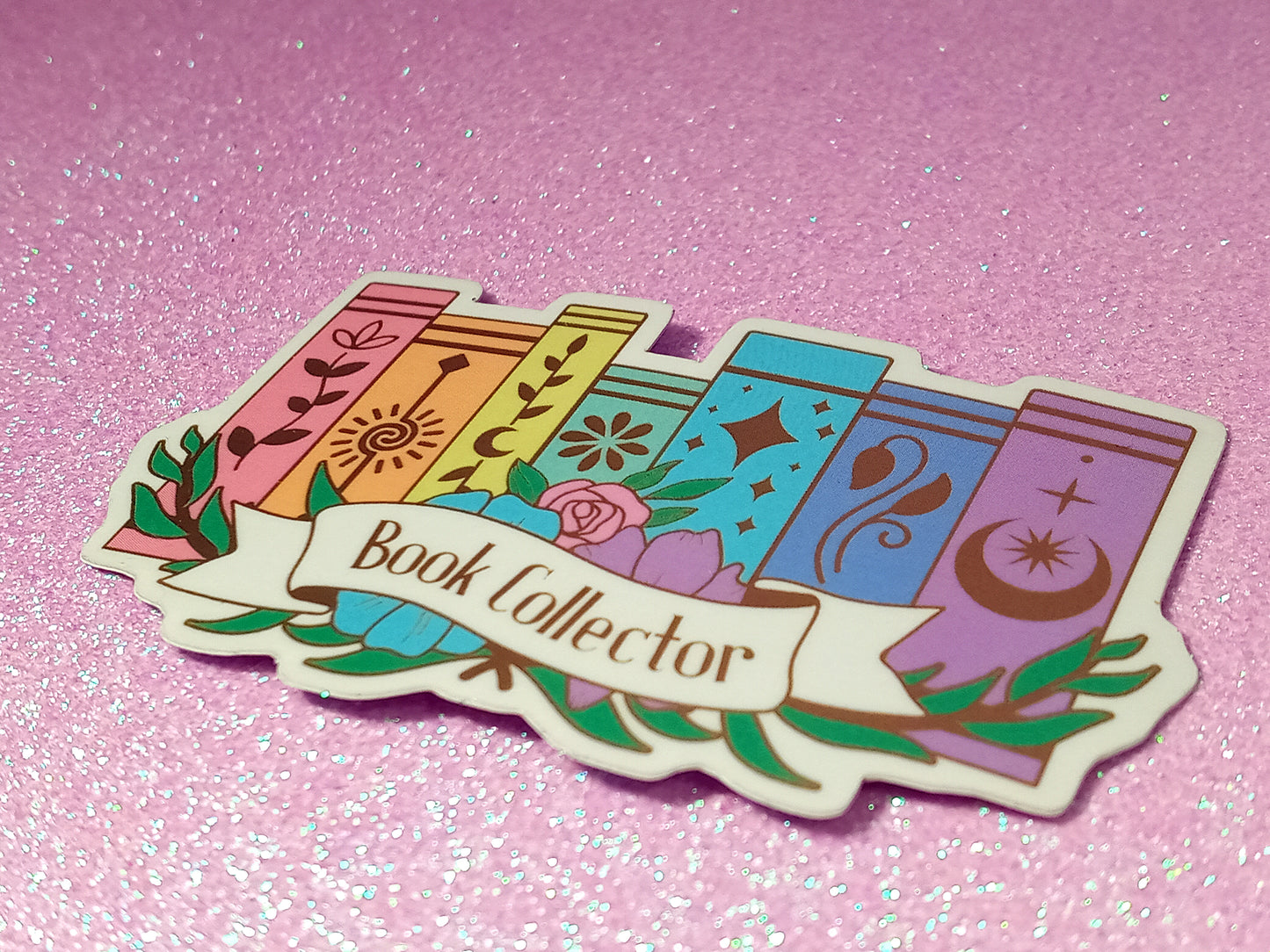 Book Lover Holographic Sticker Pack | Book Dragon, TBR Cart & Pretty Books Collector | Pixie Dust and Mirror Vinyl Stickers