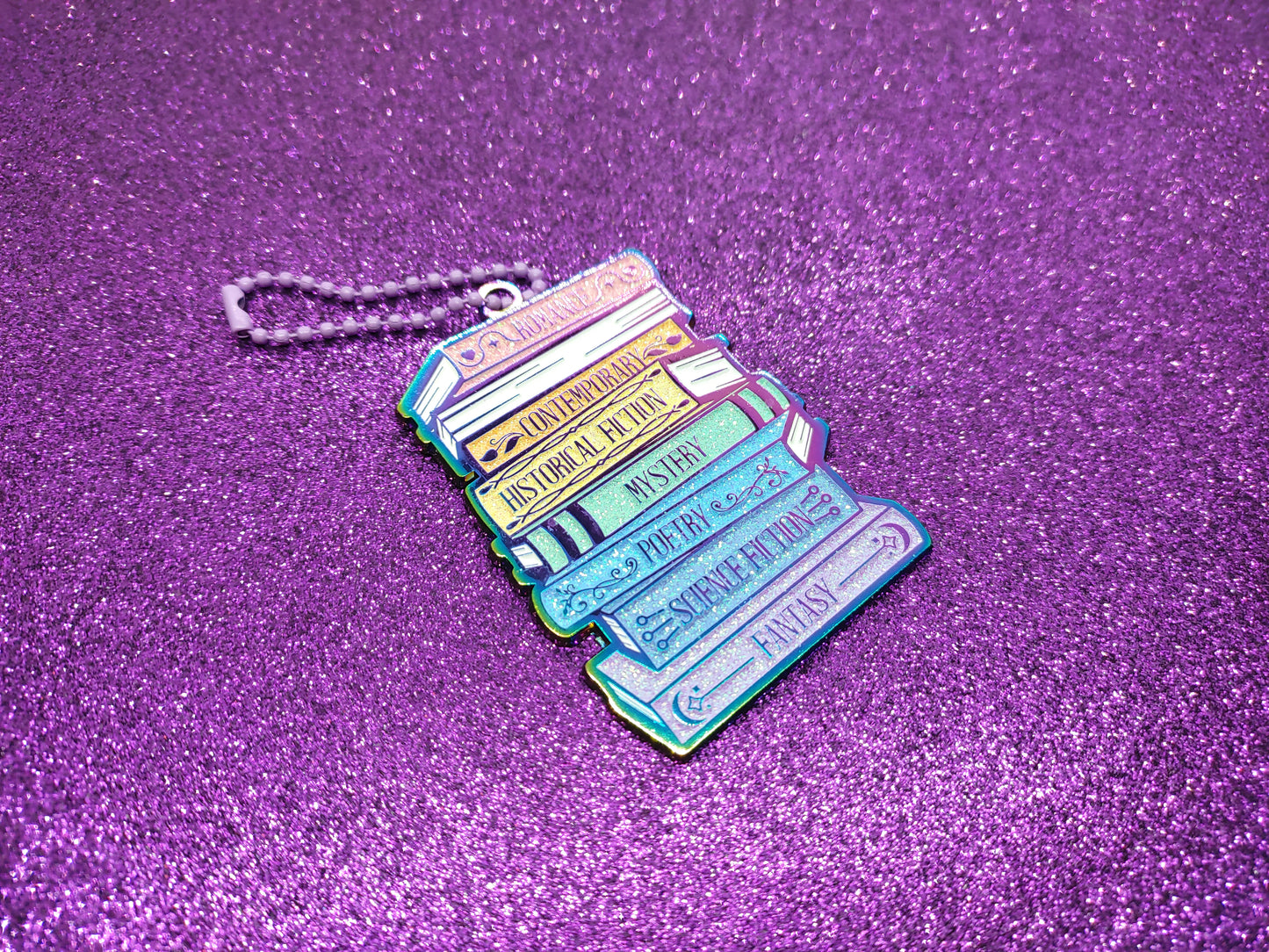 Rainbow Metal Book stack bookish Christmas Ornament | Book lover | Bibliophile