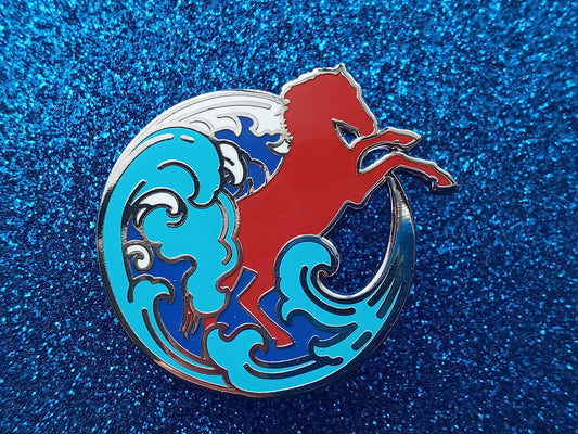 The Scorpio Races inspired bookish enamel pin