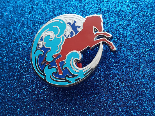 The Scorpio Races inspired bookish enamel pin