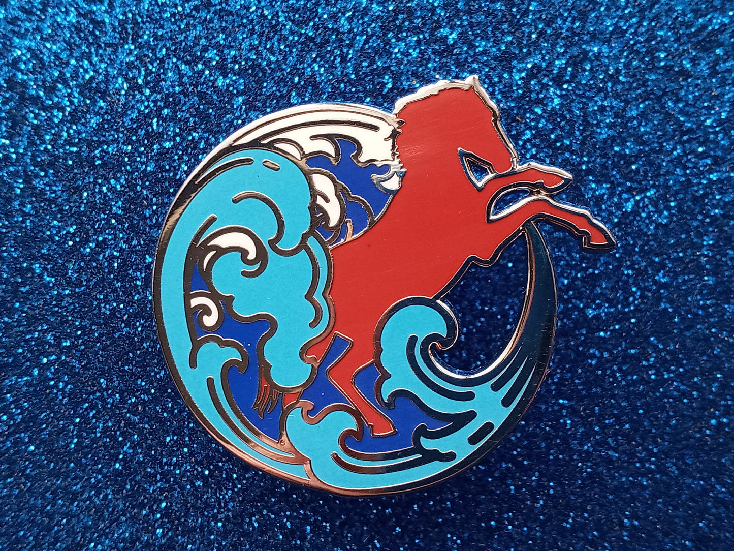 The Scorpio Races inspired bookish enamel pin