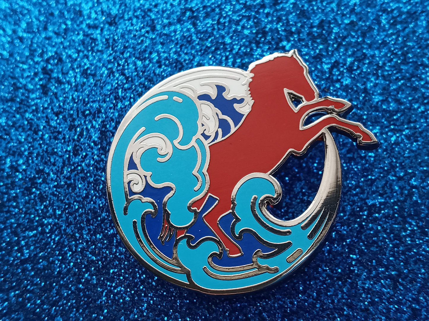 The Scorpio Races inspired bookish enamel pin