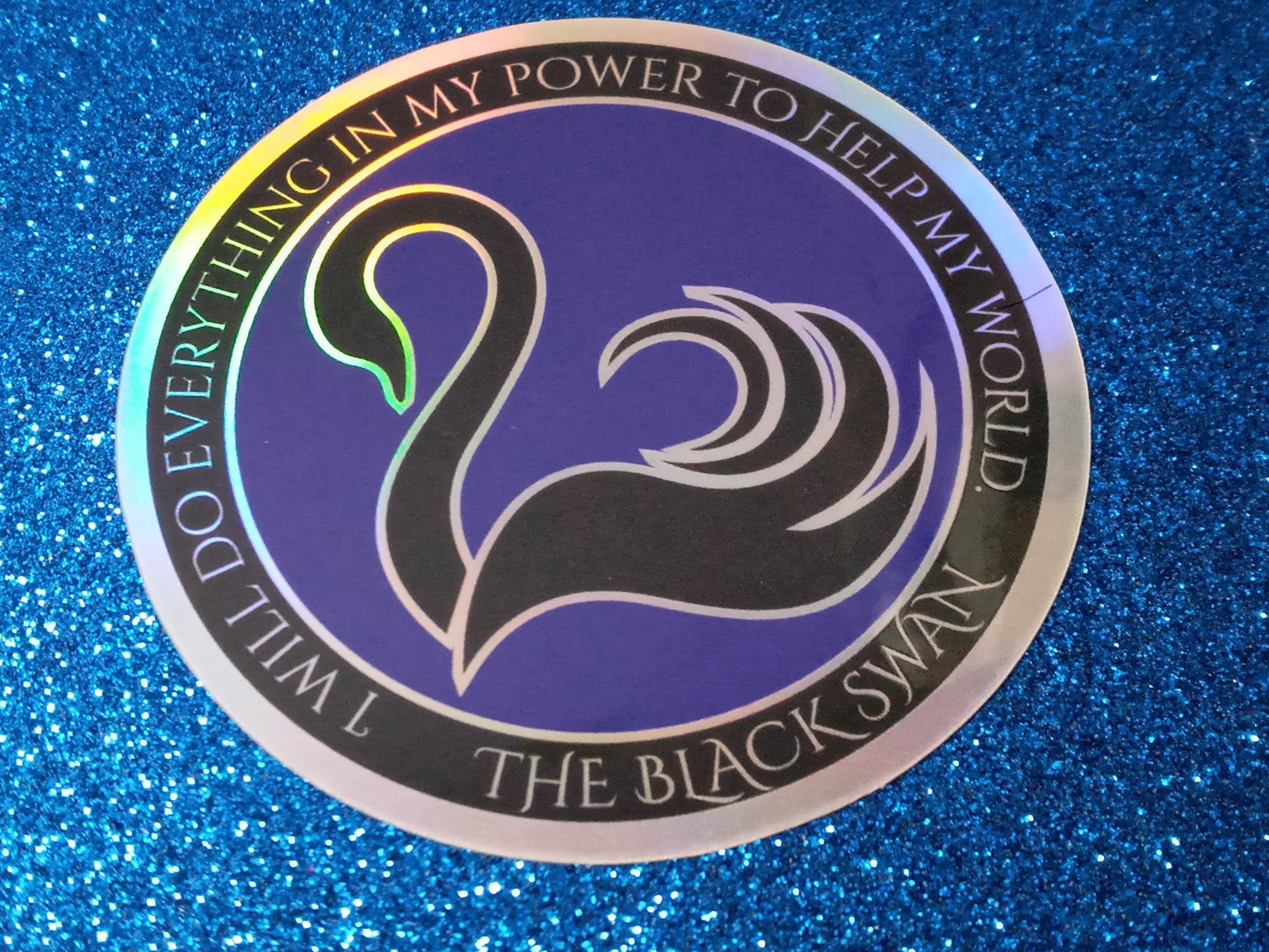 Black Swan inspired bookish holographic vinyl sticker