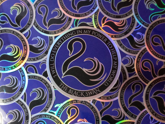 Black Swan inspired bookish holographic vinyl sticker