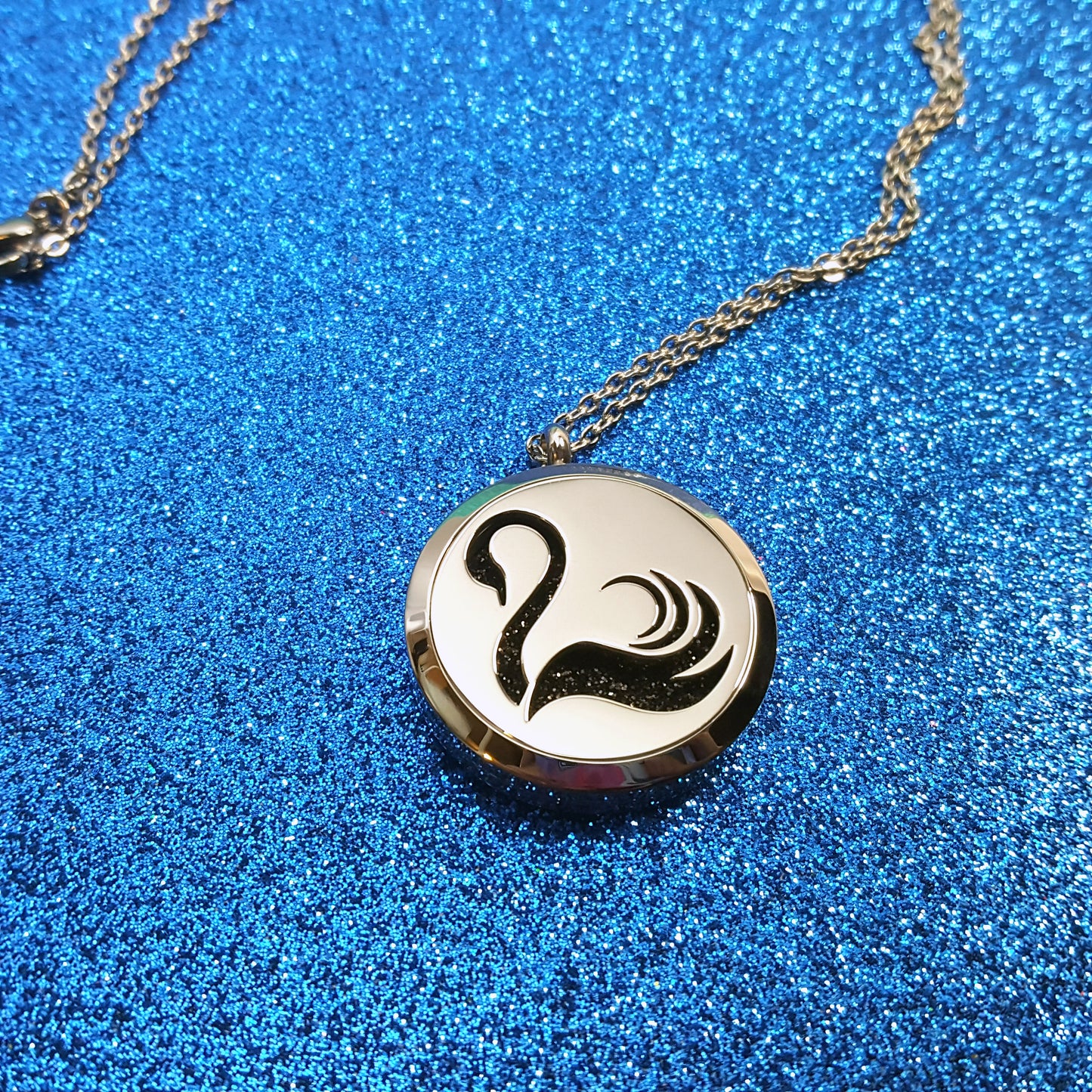 Black Swan inspired bookish oil diffuser necklace