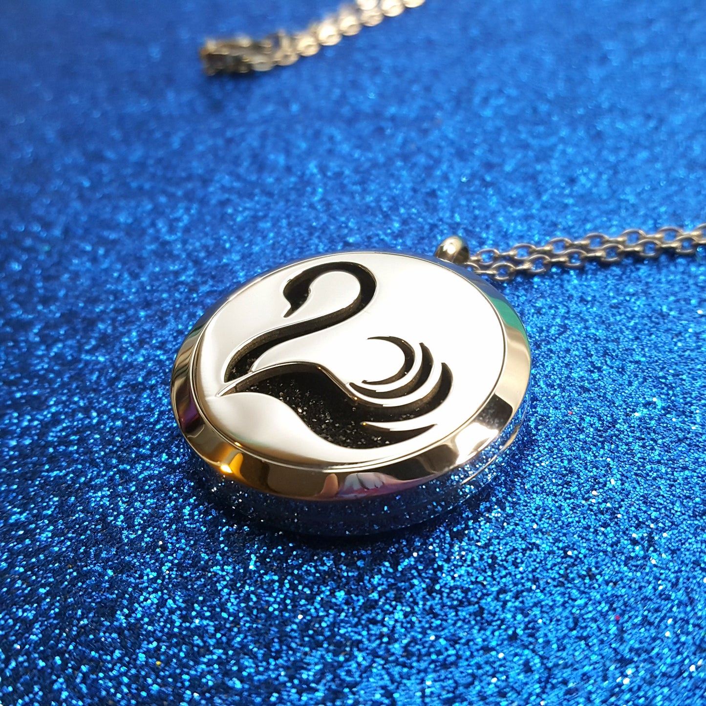 Black Swan inspired bookish oil diffuser necklace