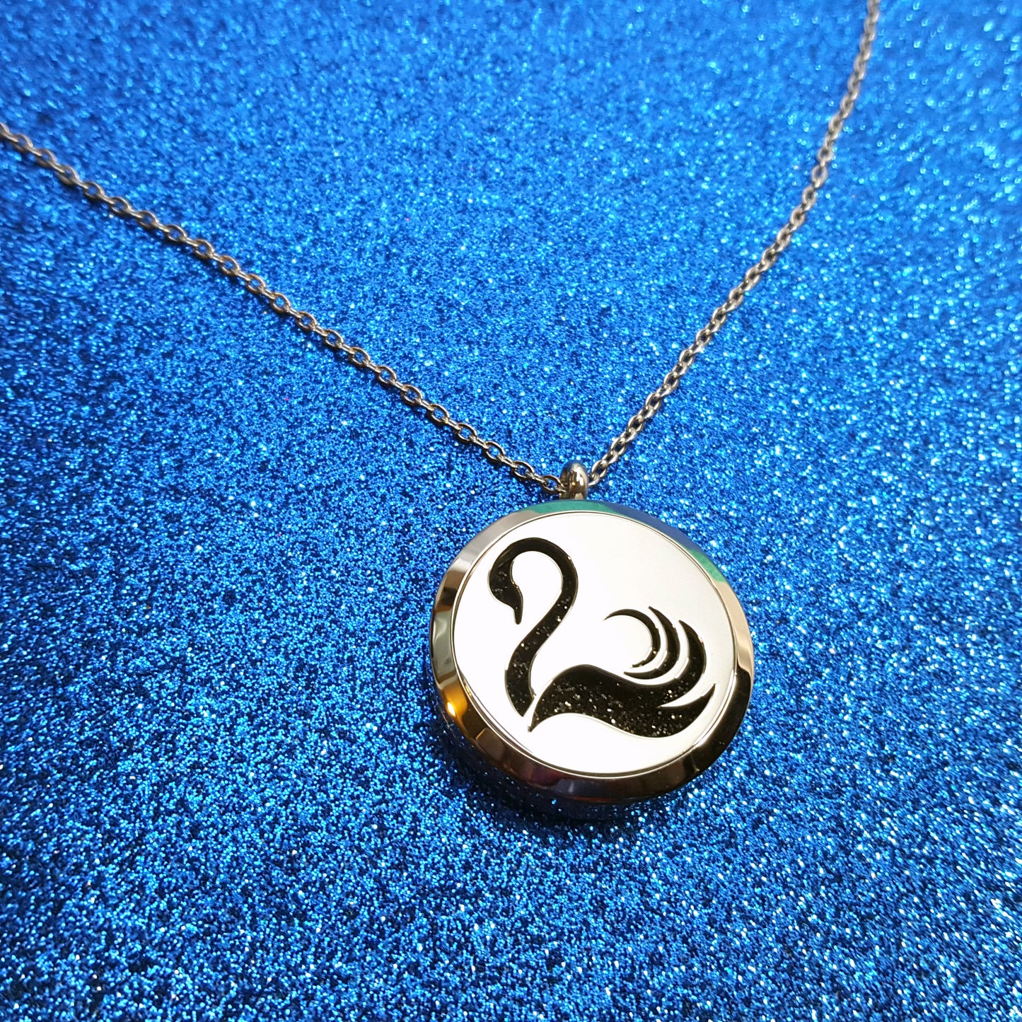 Black Swan inspired bookish oil diffuser necklace