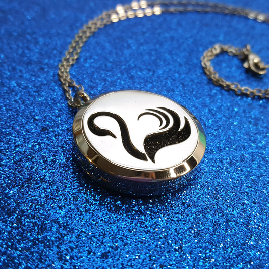 Black Swan inspired bookish oil diffuser necklace