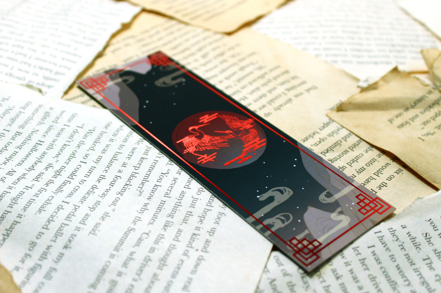 Descendant of the Crane inspired bookish foil bookmark