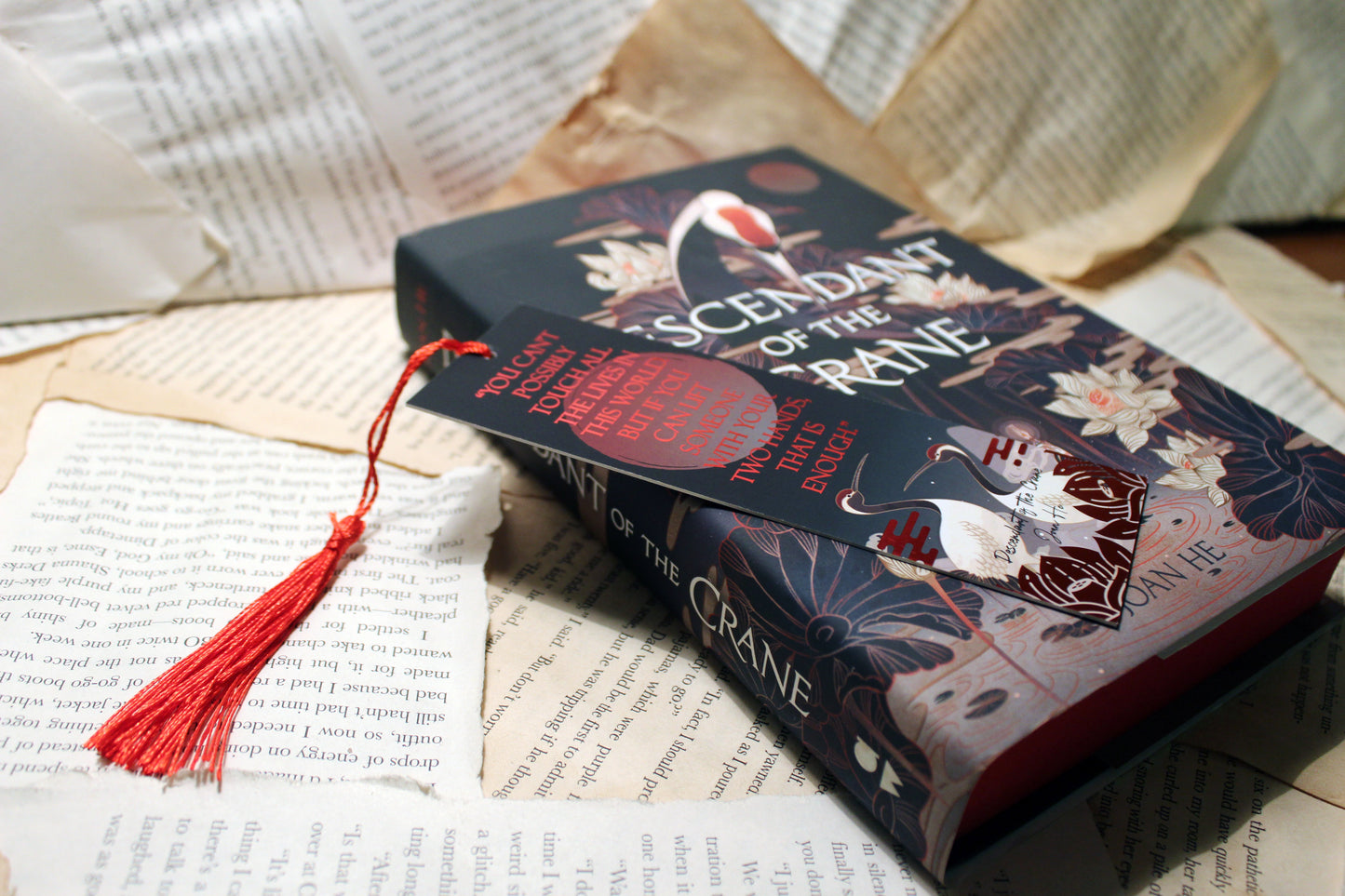 Descendant of the Crane inspired bookish foil bookmark