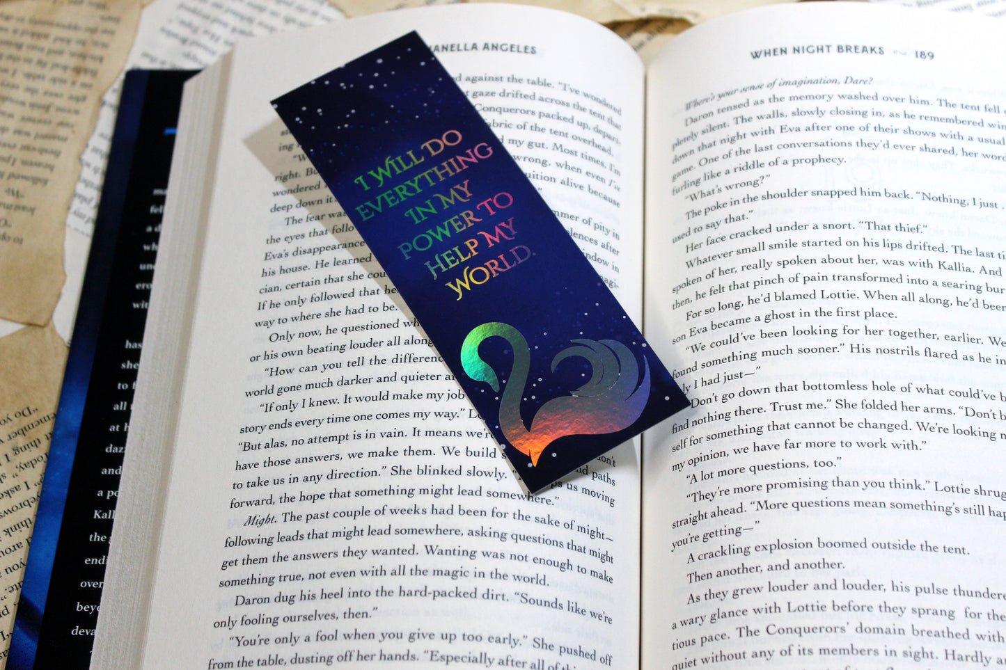 Keeper of the Lost Cities inspired Black Swan holographic bookmark