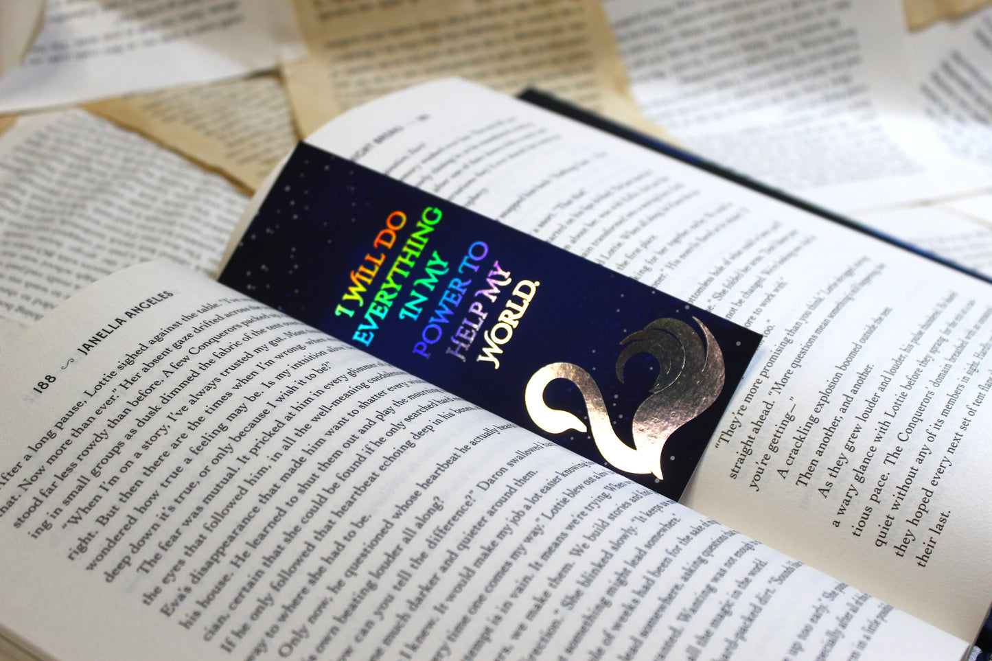 Keeper of the Lost Cities inspired Black Swan holographic bookmark