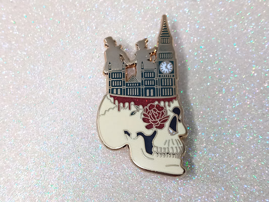 Stalking Jack the Ripper inspired bookish enamel pin