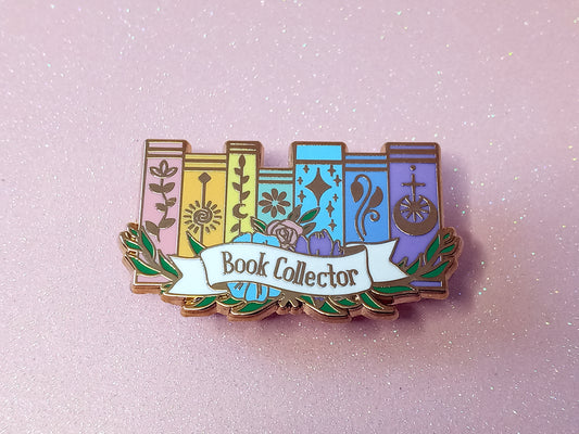 Book collector bookish enamel pin